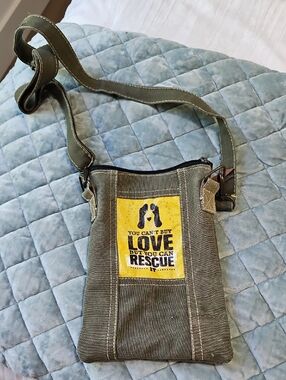 Canvas Crossbody Bag - Olive Green Rescue Patch